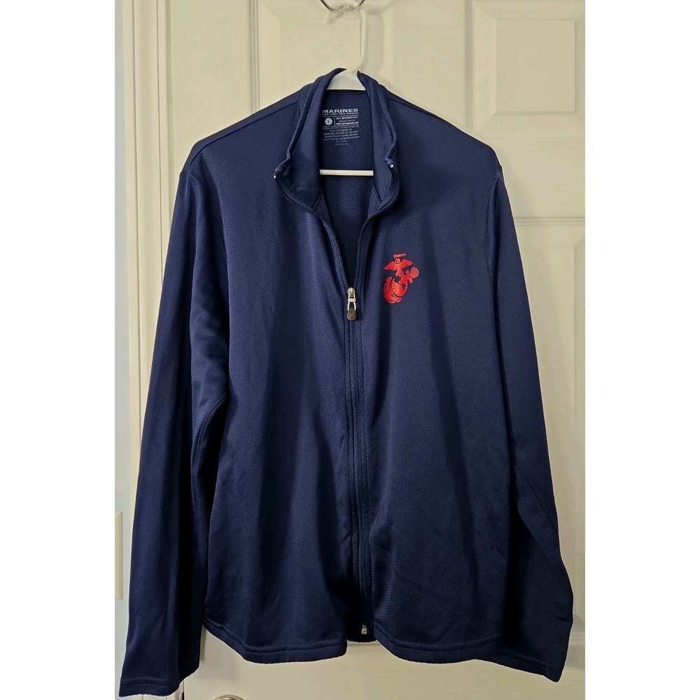 Marines Zipup Light Weight Jacket Size Large Navy Blue